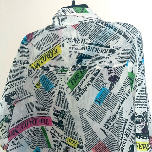 Live 4 Truth sheer news print tunic blouse or dress - Picture 6 of 8